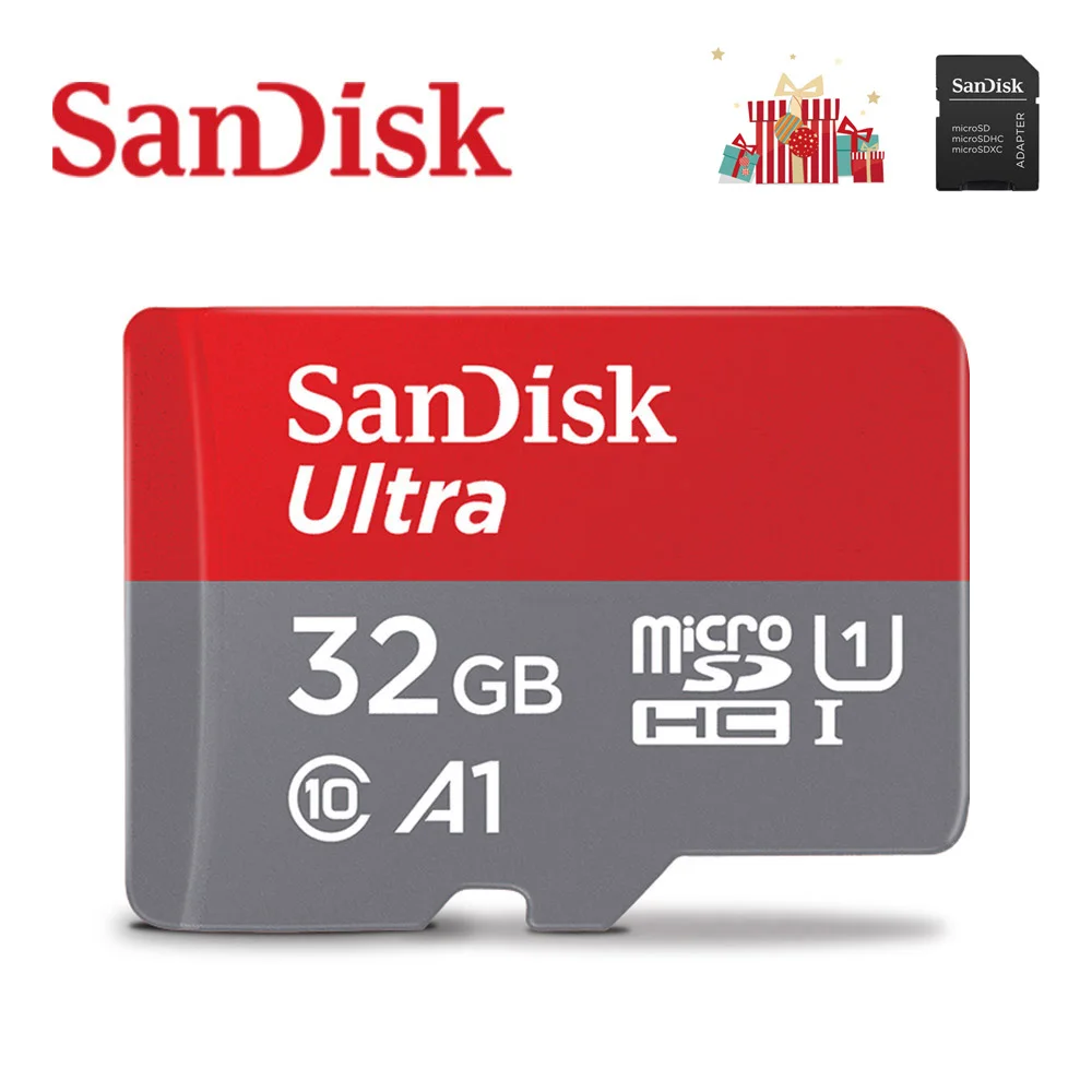 Карта памяти SanDisk A1, 200 ГБ, 128 ГБ, 64 ГБ, 98 МБ/с./с, 32 ГБ, Micro sd карта, класс 10, UHS-1, флеш-карта, память Microsd, TF/sd карта s для планшета - Емкость: 32GB-Adapter