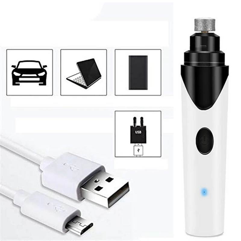 Перезаряжаемая точилка для ногтей usb зарядка ПЭТ машинка для стрижки ногтей Электрический триммер для ногтей 1 Сменная головка