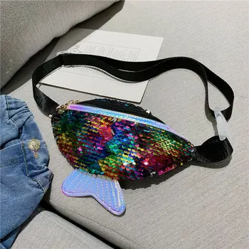 

2019 Newest Hot Sale Kids Girls Fashion Sequin Fanny Pack Waist Bag Single Shoulder Chest Bag Mobile Coin Purse