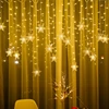 Guirnalda de luces LED con forma de copo de nieve para interiores y exteriores guirnalda de luces intermitentes de hadas, decoración de Año Nuevo para fiestas y vacaciones ► Foto 3/6