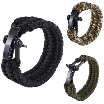 

23CM EDC Survival Rescue Umbrella Rope Tactical Braided Bracelets Parachute Cord Paracord Camping Hiking Emergency Tools