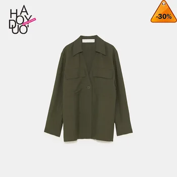 

green cotton women linen shirts long sleeve v-neck buttons elegant office ladies work wear blouses