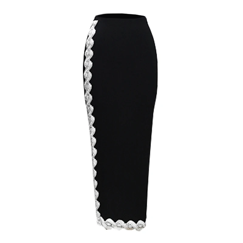 Размера плюс Модальные Faldas Mujer Moda abaya мусульманские с высокой талией кружевные облегающие макси юбки длинные женская одежда Jupe Femme
