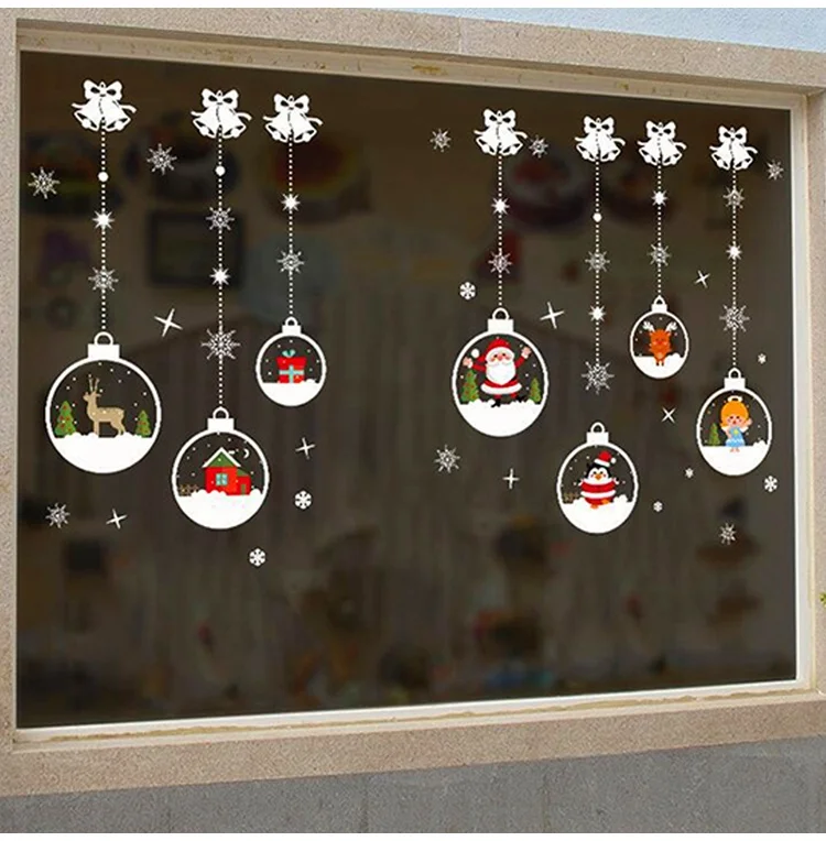 Веселый Рождественский стикер на стену, сделай сам, наклейка на окно, Рождественское украшение для дома, Navidad Noel, товары для декора, год