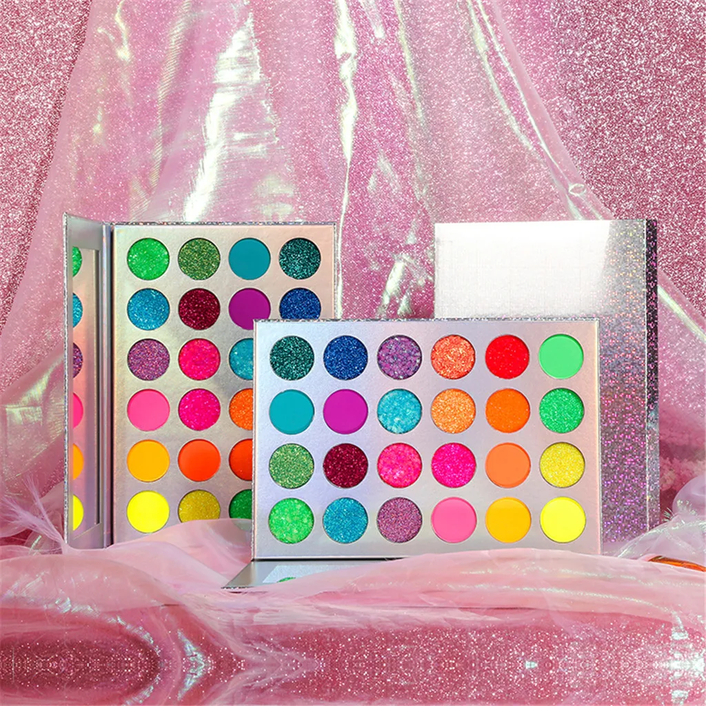 24 Color Makeup Fluorescent Neon Pigment Eye Shadow Makeup Palette Glow In Dark Eye Shadow Glitter Eyeshadow Cosmetics#4
