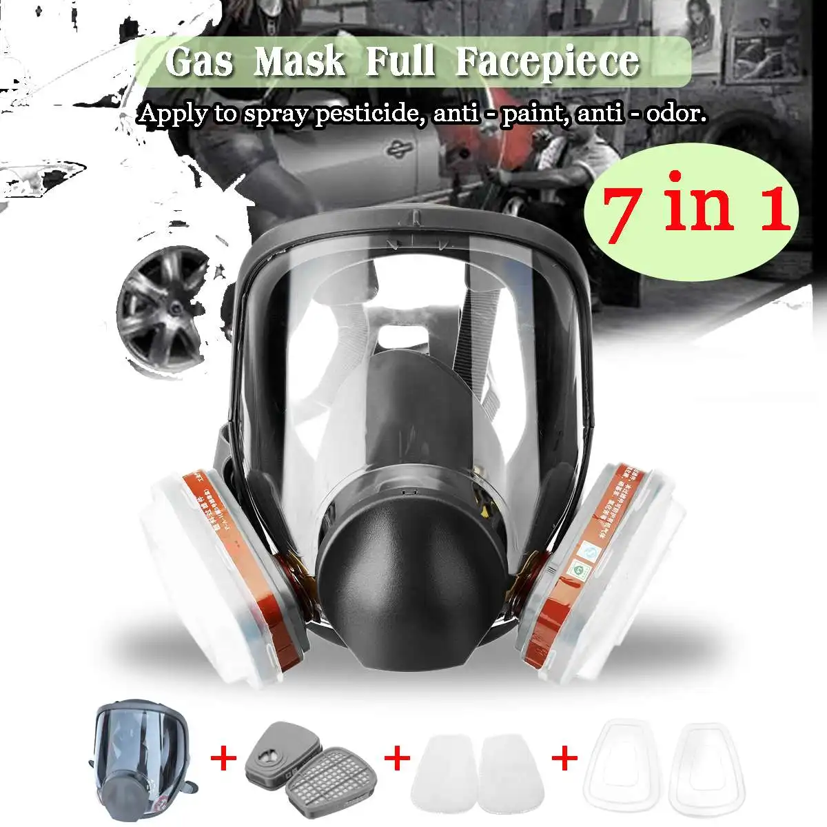 

KIFIT Automatic Filter Gas Mask Filters full Face Respirator Safety Protective Mask Anti Dust Anti Organic PM 2.5 Fog Fast Ship