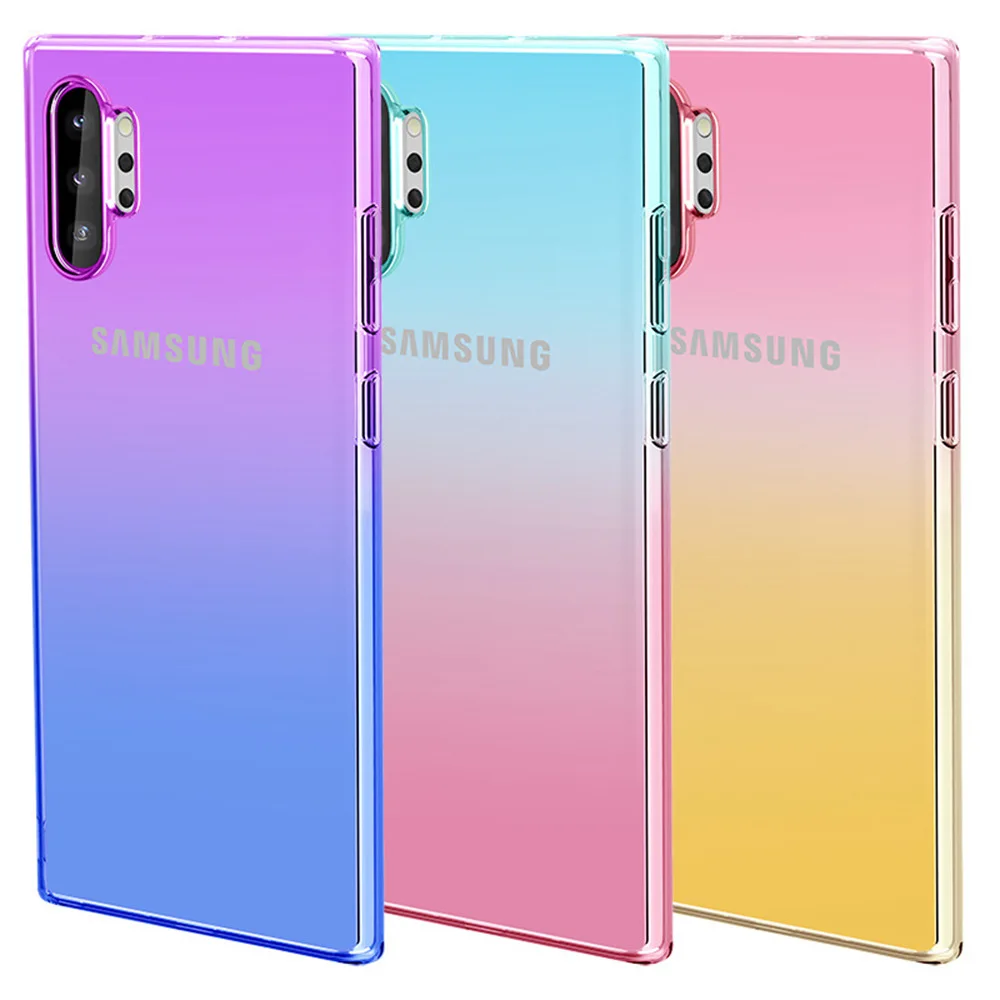 

2pcs/pack Fashion Gradient Soft TPU Case Cover for Samsung Galaxy Note 10/Note10Plus Note 9 Note 8 S9 Plus S10 Plus