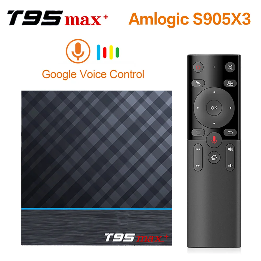 T95 MAX Plus Smart TV Box Android 9.0 TV Box Amlogic S905X3 1080P H.265 8K 24fps Player Store Netflix Youtube 4K