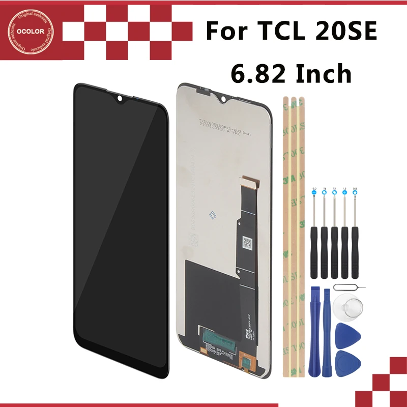 ЖК-дисплей для TCL 20 SE T671H/T671F/T671O Черный Сменный сенсорный экран дигитайзер сборка 6