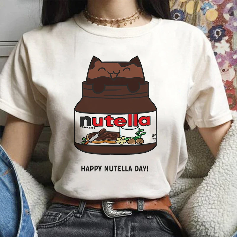 E Girl Nutella Harajuku модная Винтажная Футболка эстетический стиль Графические футболки