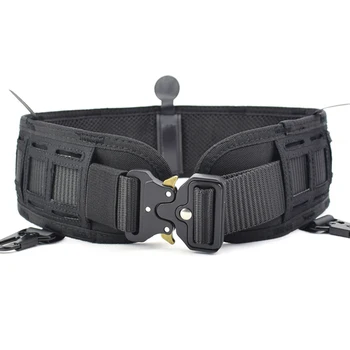 

Military Airsoft Adjustable Tactical Belt Men Padded Molle Waist Belt Quick Release Combat Army Battle Hunting Belt Cummerbunds