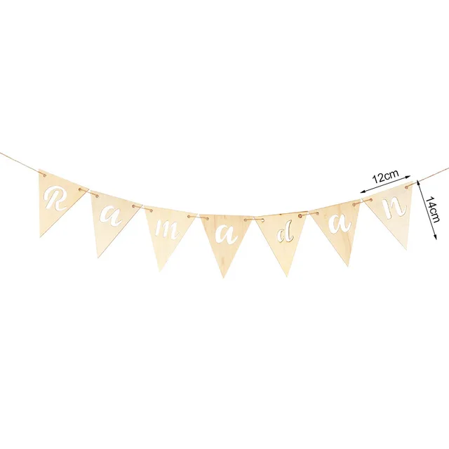 EID Mubarak Wooden Pendant with LED Candles Light Ramadan Decorations For Home Islamic Muslim Party Eid Decor Kareem Ramadan Style24