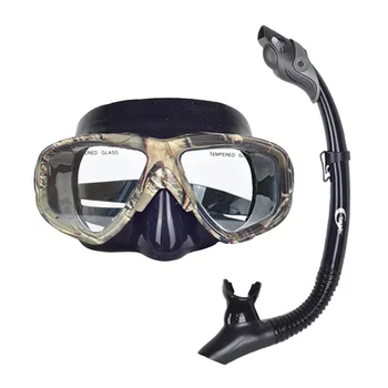 

Silicone Diver Mask Dry Snorkel Set Mouthpiece Goggles Dry Top- Leak-proof Scuba Diving Goggle Anti-Fog Glasses