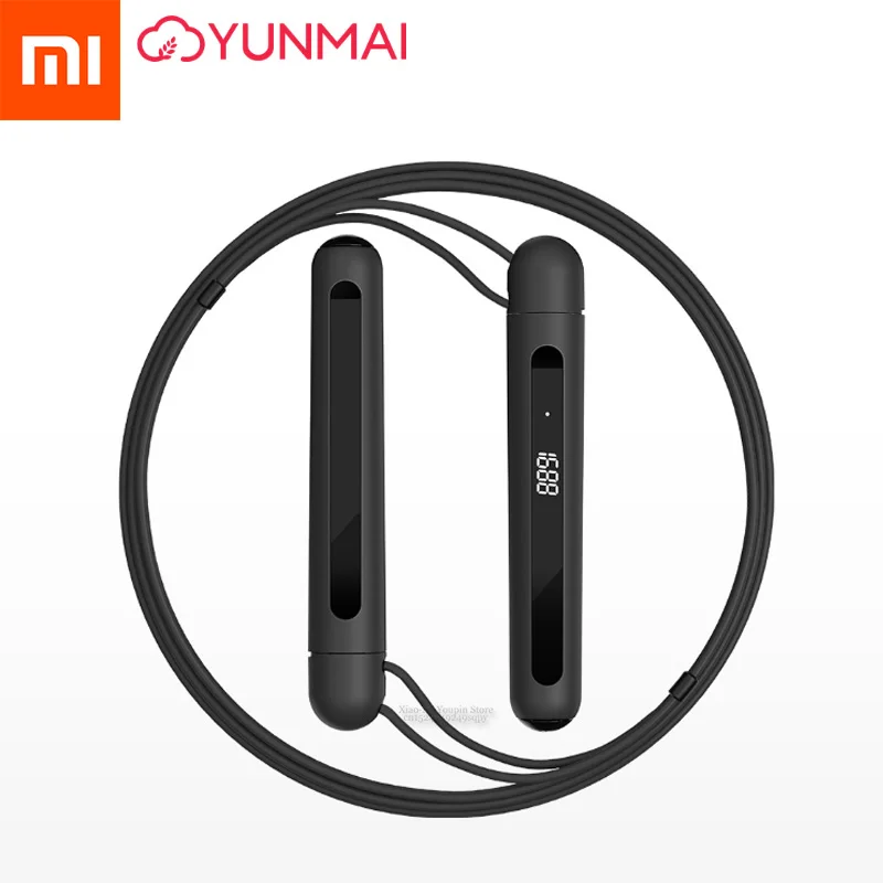 Xiaomi Yunmai Smart Sport Скакалка 3 м управление проводным канатом Скакалка 360 градусов датчик Смарт-приложение для спорта соцсвязи - Цвет: Black