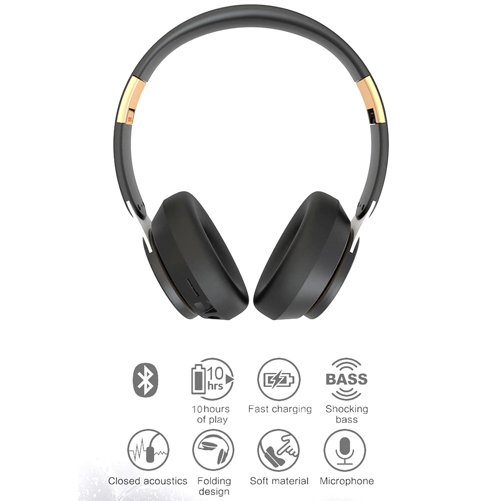 New Wireless Headphones Bluetooth5 0 Headset Foldable Stereo Headphone Gaming Earphones With Microphone For PC Mobile phone Mp3