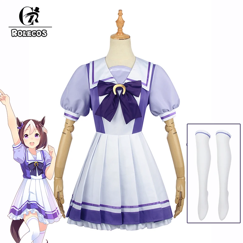 Rolecos uma musume bonito derby trajes cosplay semana especial cosplay uniforme de marinheiro lolita vestido escola menina uniforme vestido