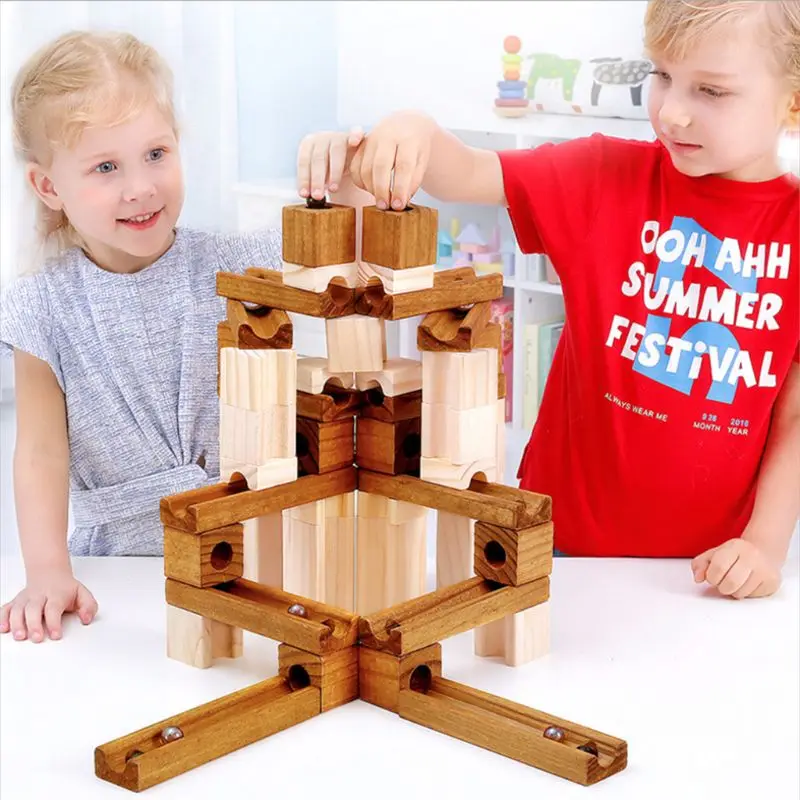 60pcs Wooden Marble Track Assembly Building Blocks Run Maze Ball Puzzle Children Educational Toys Kids Gift 3 60pcs Wooden Marble Track Assembly Building Blocks Run Maze Ball Puzzle Children Educational Toys Kids Gift 3