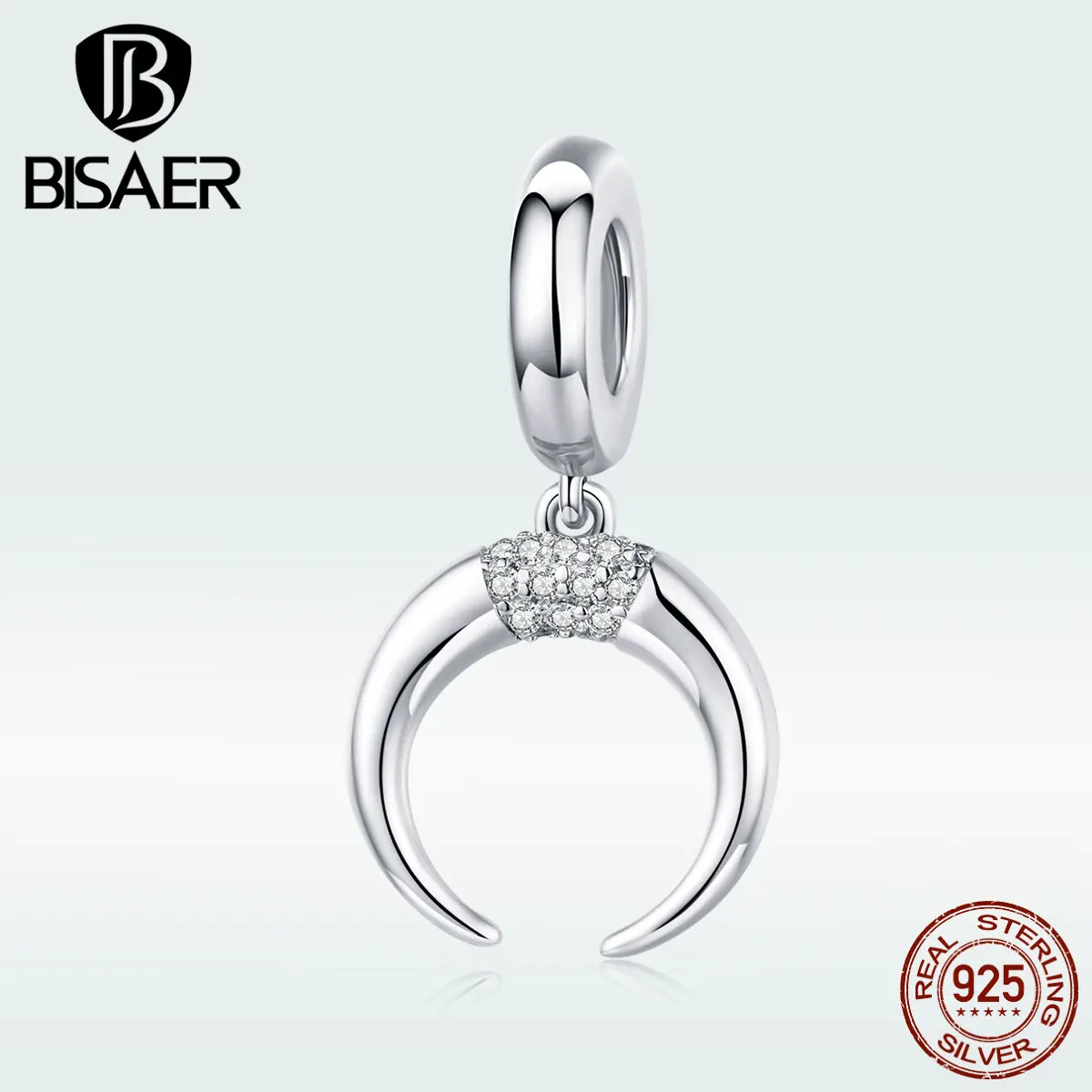 Лунные бусины BISAER 925 пробы, серебро,, подвески в форме Луны, бусины, подходят для браслетов, сделай сам, ювелирные аксессуары ECC1366
