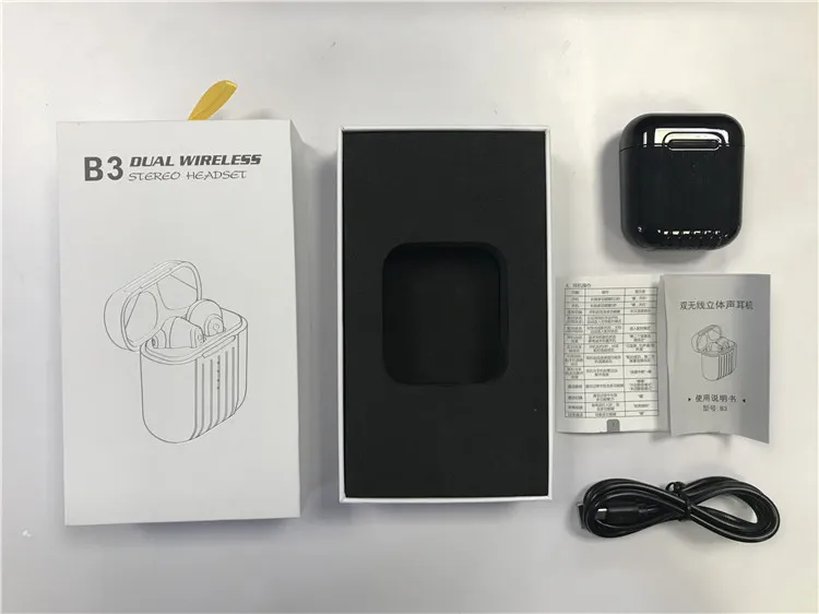 B3 беспроводные наушники для IPhone Xiaomi Мини-наушник bluetooth TWS стерео спортивные наушники с микрофоном портативная зарядная коробка