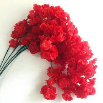 

HOT 10pcs Artificial Cherry Blossom Branch Flower Wall Hanging Sakura for Wedding Centerpieces Artificial Decorative Flowers