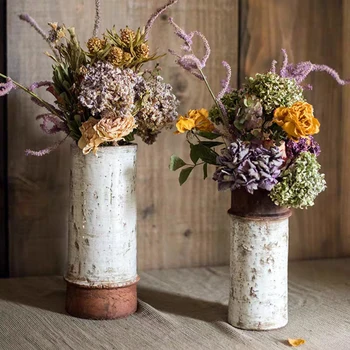 

ATUCOHO Official Store Retro Nostalgic Geometric Ceramic Vase Flower Pot Flower Decoration Decoration Creative Combination Art