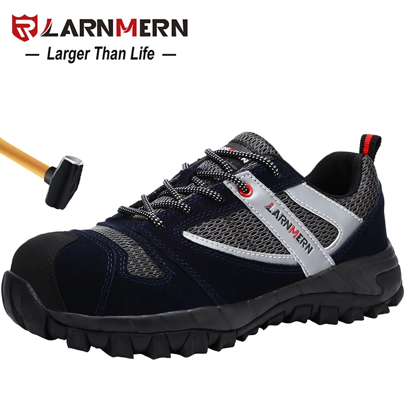 

LARNMERN Men's Work Safety Shoes Steel Toe Lightweight Breathable Anti-smashing Non-slip Construction Protective Footwear