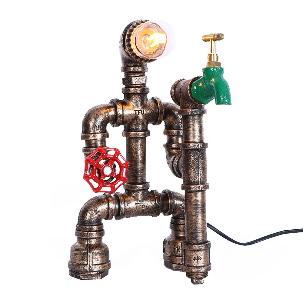 

robert table lamp water pipe table lamps industry style table light loft lighting lighting for house E27 LED lighting