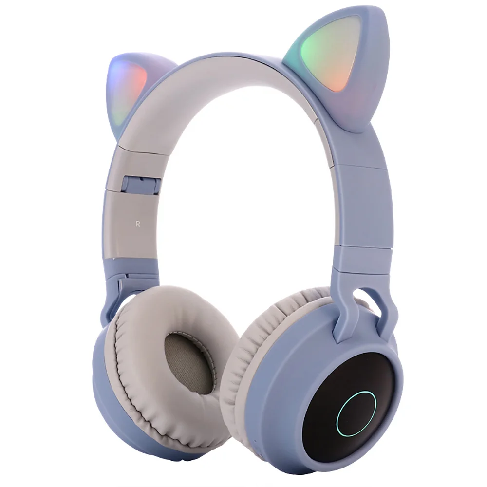 LED Cat Ear Headphones Bluetooth 5 0 Noise Cancelling Adults Kids girl Headset Support TF Card FM Radio With Mic Wireless Wired