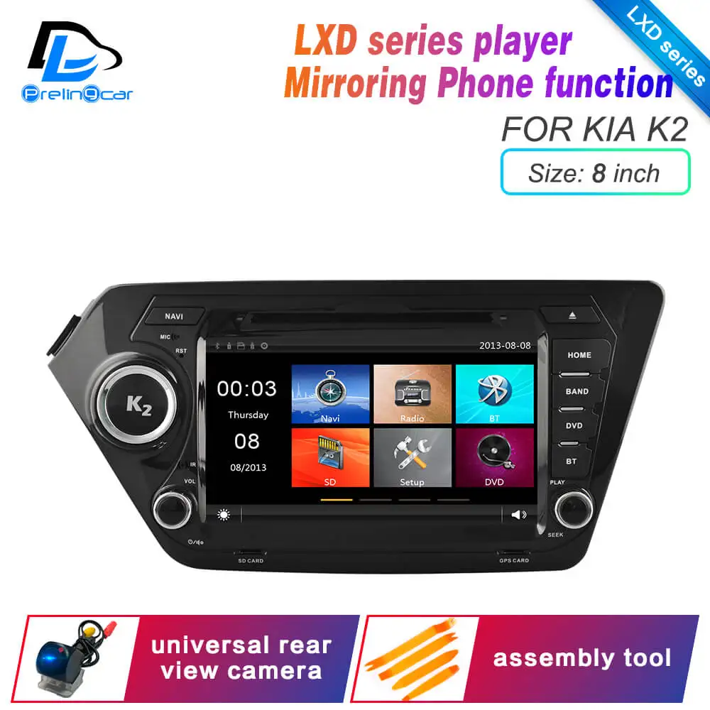 Android 9,0 DSP сабвуфер 4G Lte Мультимедиа gps DVD плеер для KIA K2 K4 подголовник автомобиля монитор Радио Стерео навигационная система - Цвет: LXD 8 inch K2