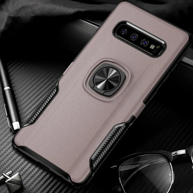 Lamorniea для samsung Galaxy S10 чехол металлическое кольцо автомобильная подставка силиконовый чехол для телефона samsung Galaxy S10 S8 S9 Plus S10E Note 8 9 - Цвет: Rose Gold