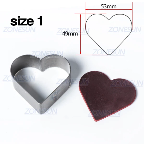 size 1 ZONESUN полностью стальной кожаный режущий штамп, специальная форма, выдолбленный штамповочный кликер, штамп для вырезания, кожа, ПВХ, ремесло - Цвет: size 1