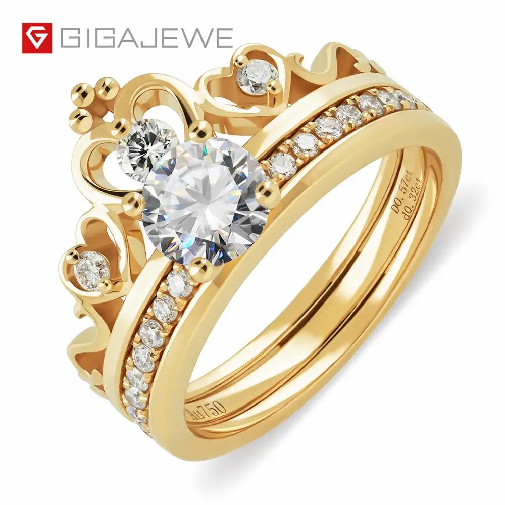 GIGAJEWE 0.5ct 5 0 мм Moissanite CVD D VVS1 круглая огранка по индивидуальному заказу 18K/14K