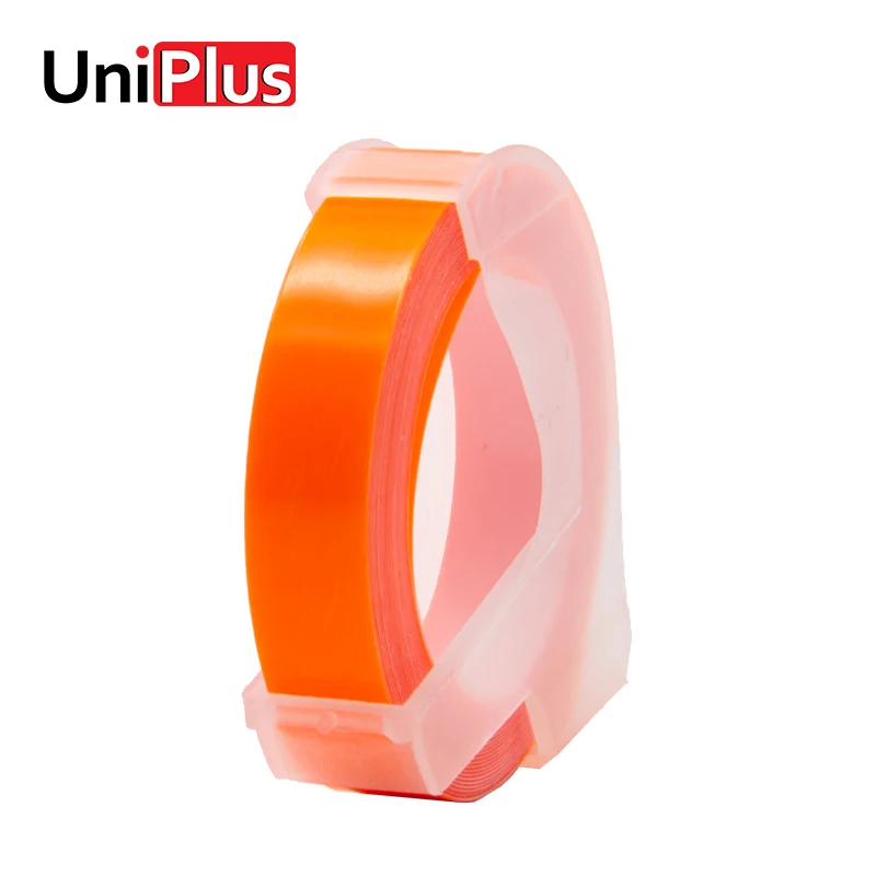 

UniPlus DYMO 3D Labeling Tapes Fluorescent Orange Shinny Color Ribbon for 814580 20008CP 1741205 DIY Label Printer Typewriter
