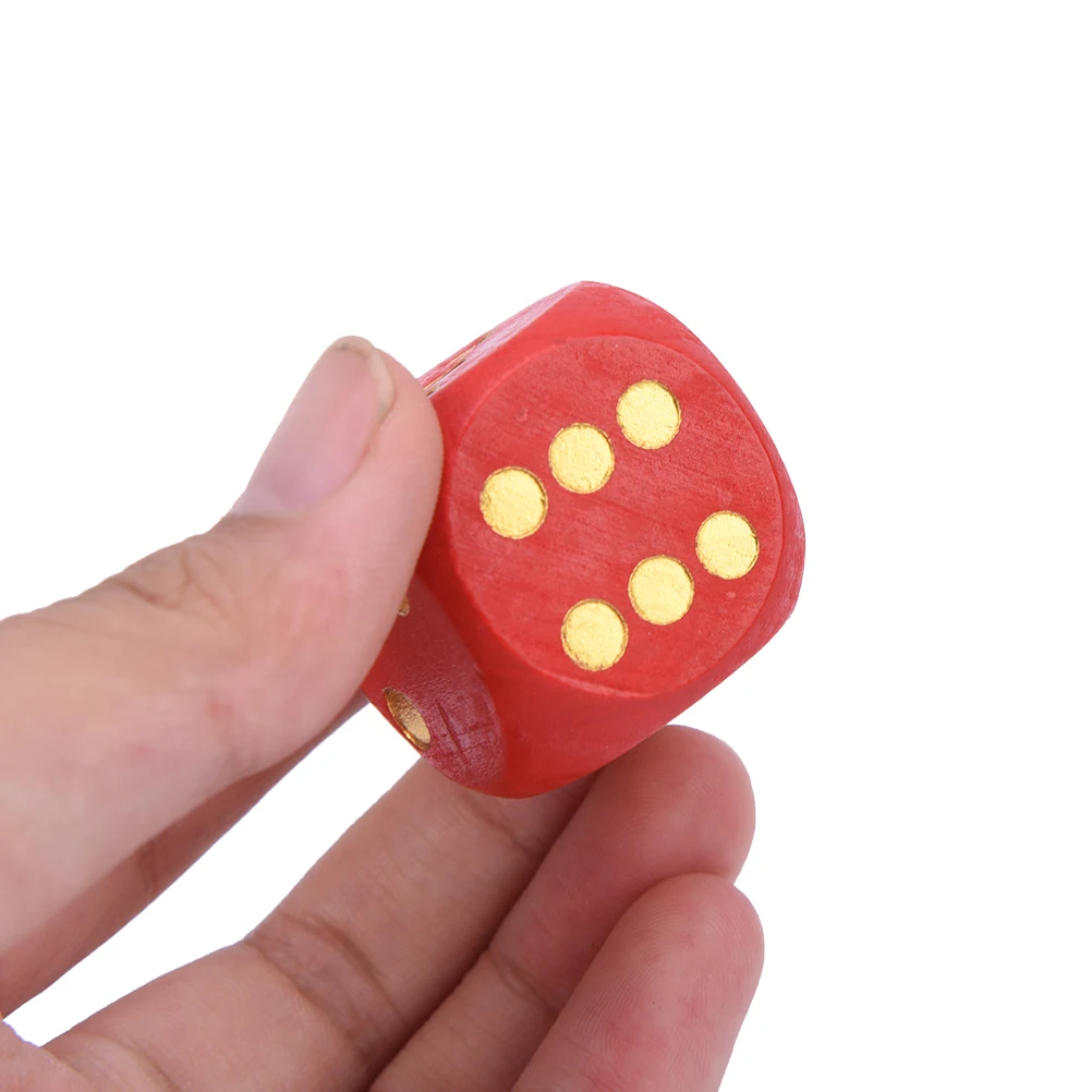 Wooden Dice Cubes 1PC 3cm 5cm Big Size Number Or Point Cubes Round Coener Kid Toys Game 6 Sided game dice dice set