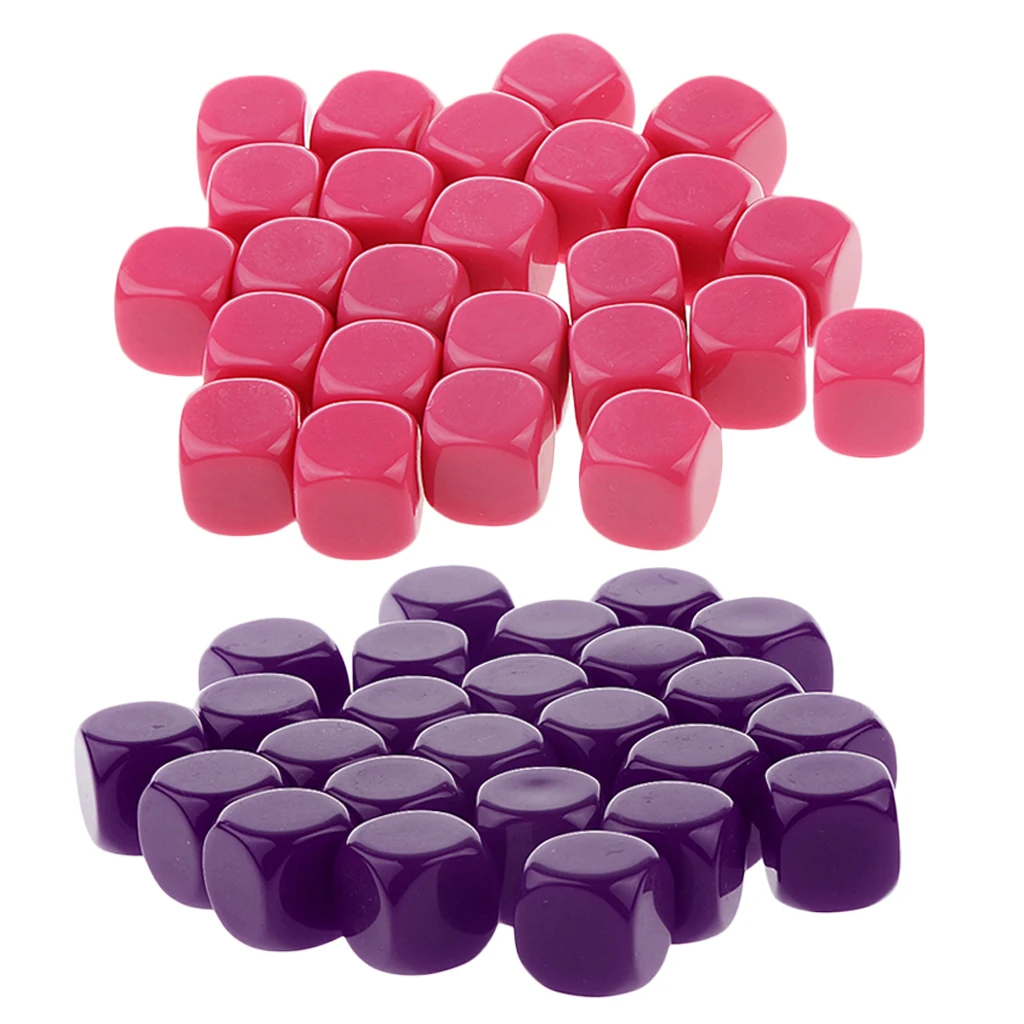 50pcs Opaque Blank Dice D6 Replacement Dices for D&D RPG MTG Party Board Game Casino Supplies