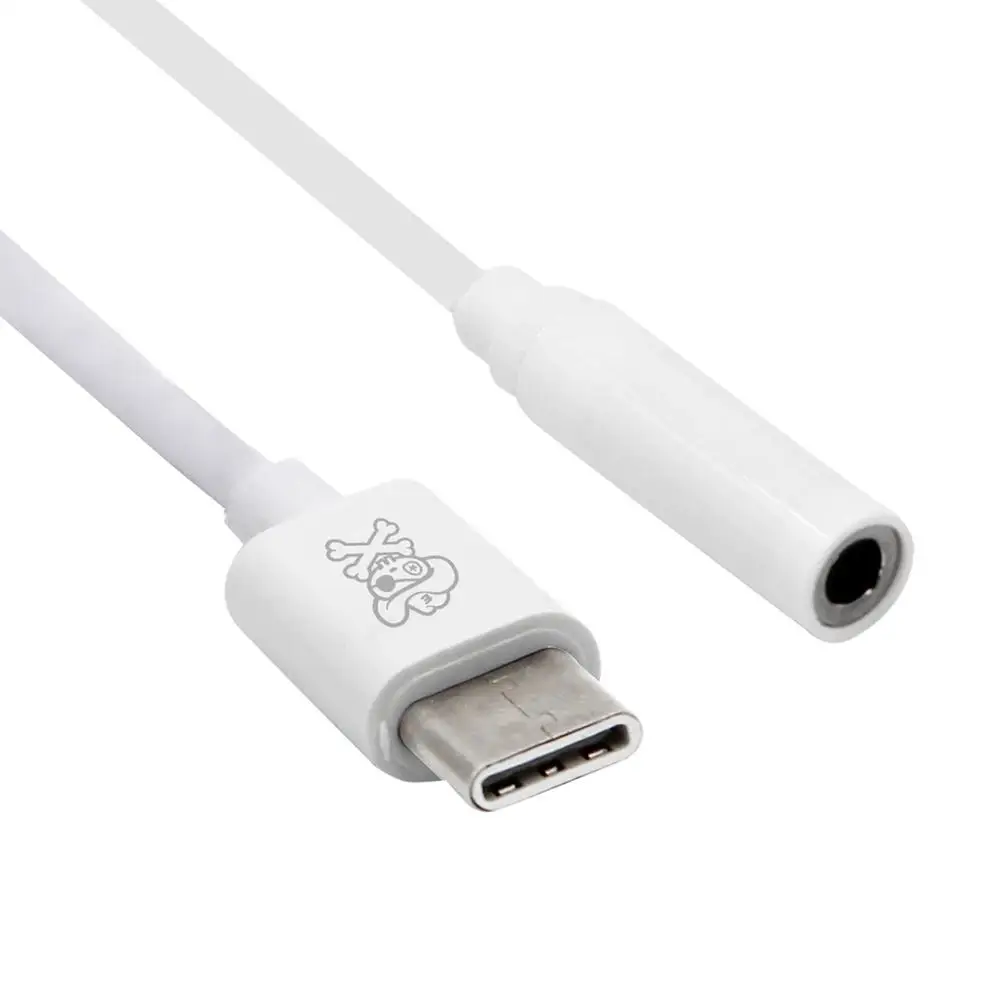 Белый HAWEEL ENKAY Hat-Prince USB-C/type-C до 3,5 мм ABS аудио адаптер, длина: около 10 см - Цвет: Белый
