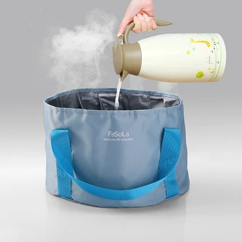

Japan Quality Portable Outdoor Travel Foldable Folding Camping Washbasin Basin Bucket Bowl Sink Washing Bag Water Bucket 15L