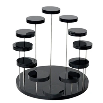 

12 Round Tray Jewelry Display Rack Earrings Bracelet Necklace Display Rack Jewelry Ring Storage Rack Black