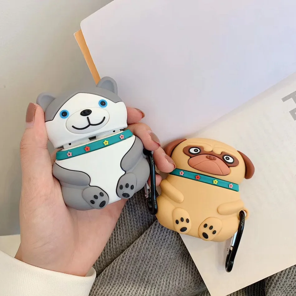 Чехол для наушников для Airpods 2, чехол, силиконовый, милый медведь, кошка, свинья, собака, Мультяшные наушники, чехол для Apple Air pods, 1 чехол для Earpods