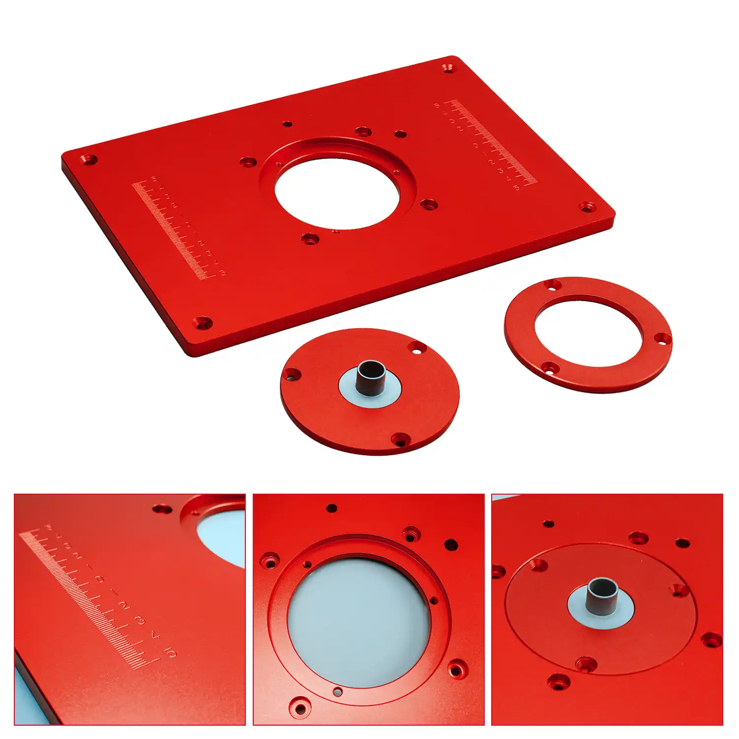 Router Table Insert Plate Woodworking Benches Aluminium Wood Router Trimmer Red