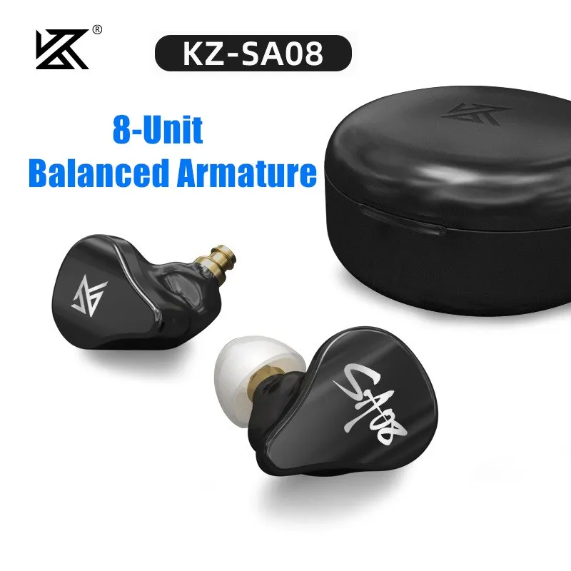 KZ SA08 TWS Bluetooth наушники 8BA подлинные беспроводные Игровые с сенсорным