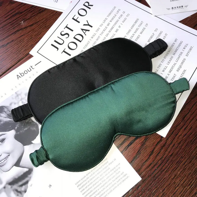 

Silk Eye Mask Solid Color Mulberry Silk Crepe Satin Plain Protection Eye Patch Silk Embroidered Eye Patch Eye Mask