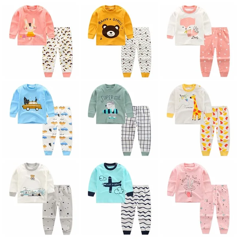 Winter Kids Baby Clothes Set 2piece Home Casual Suit Cotton Clothing Infant Babies Long Sleeve Costume Outfits | Детская одежда и