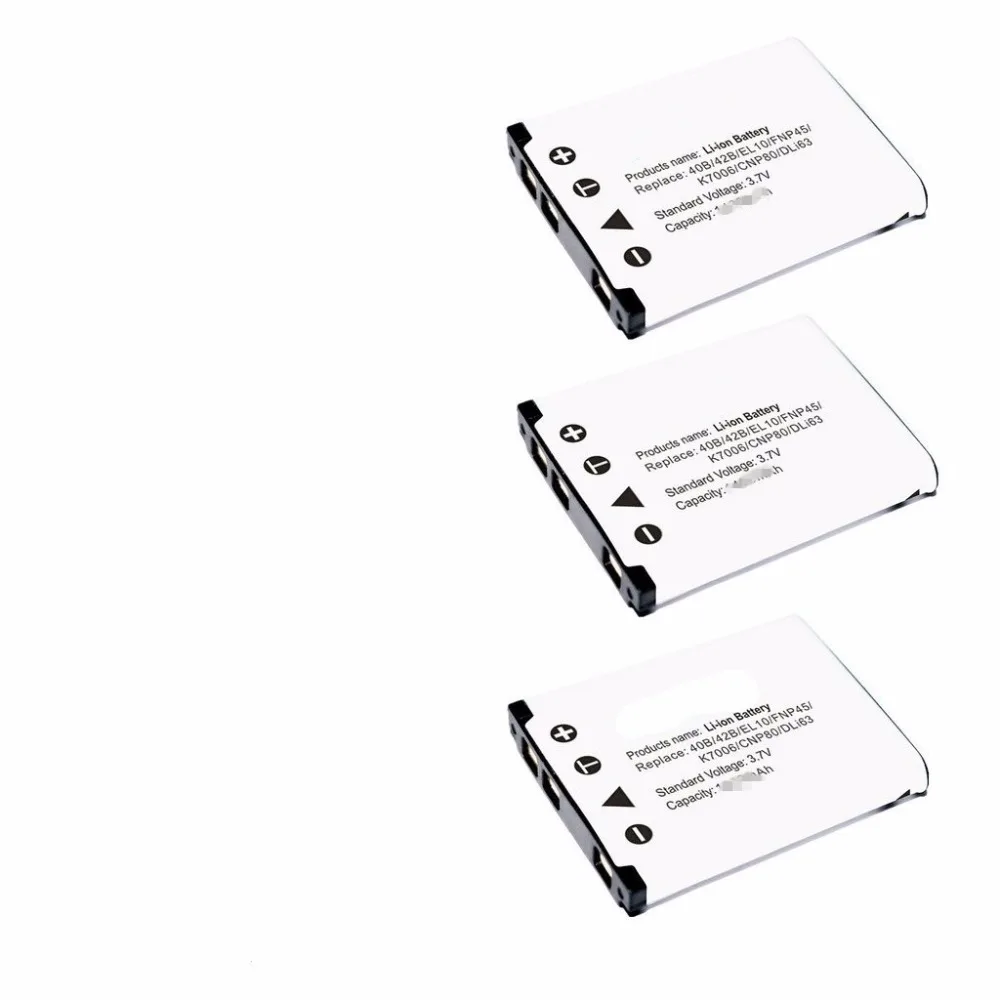 EN-EL10 ENEL10 EL10 LI40B Аккумулятор для камеры Nikon COOLPIX S80 S200 S210 S500 S520 S570 S60 S600 S700 S3000 S4000 S5100. |