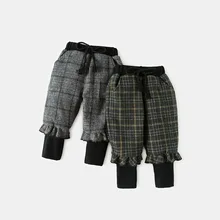 Плотные вельветовые штаны для маленьких девочек Новинка года, Стильная осенне-зимняя одежда для детей Верхняя одежда для малышей Детская одежда, Win