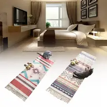 Богемные простые хлопчатобумажные коврики с бахромой для гостиной, спальни, прикроватные коврики, ретро клана, одеяло, богемный ковер