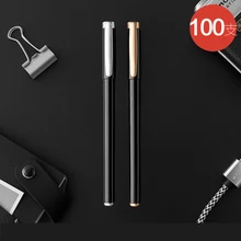 100 шт/партия индивидуальный логотип черные гелевые ручки 0,5 мм черные чернила рекламная ручка для Бизнес студентов канцелярский школьный офисный инвентарь