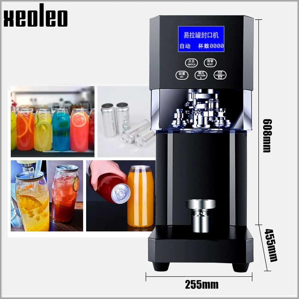 

XEOLEO Cans sealing machine 55mm Drink bottle sealer Coffee/Tea Can sealing machine 370W Beverage bottle sealer machine 220V