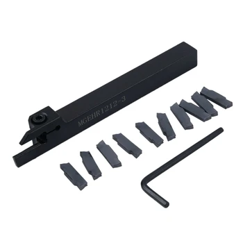 

10X MGMN300 Insert &MGEHR1212-3 Lathe Cut-Off Grooving Parting Tools Holder Kits