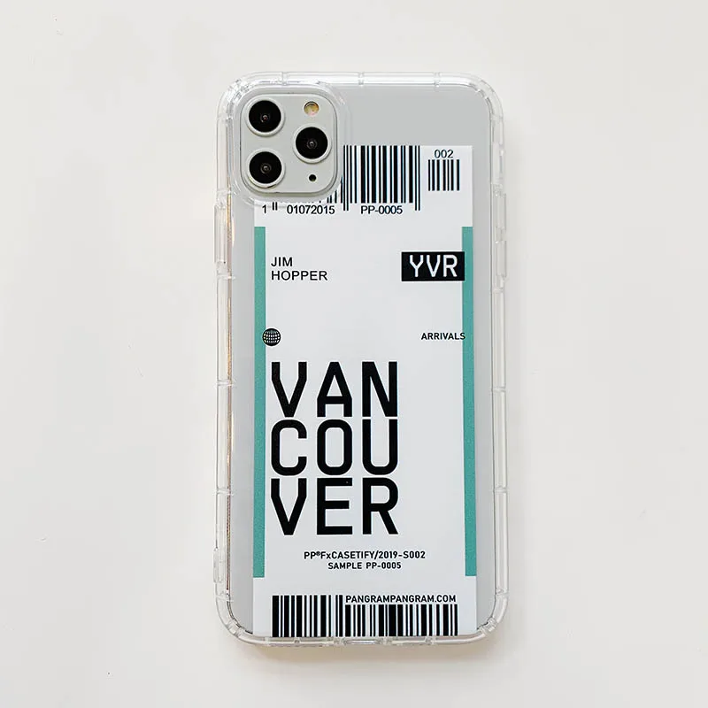 9 Ins Travel Label Country Phone Case For iPhone 11Pro Max 7 8 6 6s Plus X XR XS Max Flight Ticket Letter Soft Silicone Back Cover - Цвет: 9